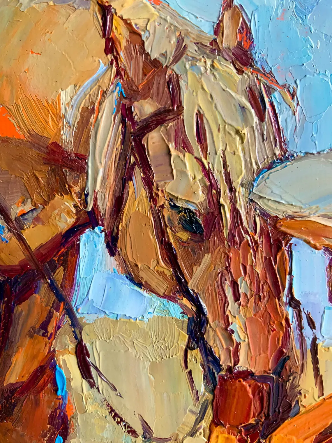 Cowgirl Painting Original Art Oil Painting 12X12 Inches - Image 6